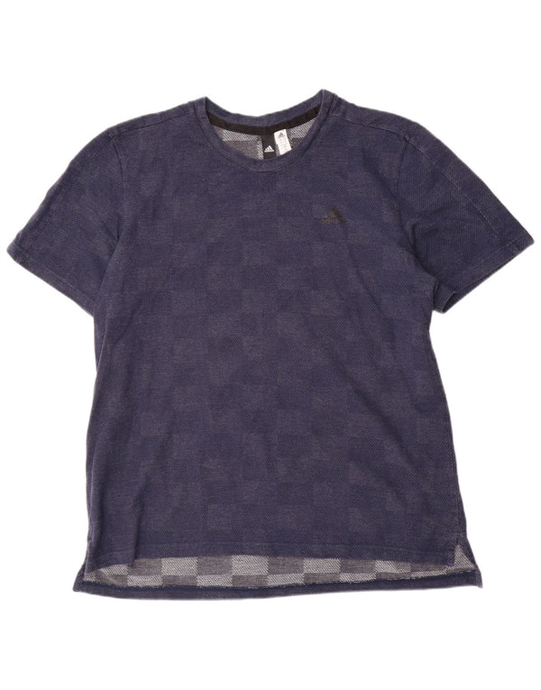 Мужская футболка Adidas Top XL Темно-синяя хлопковая с геометрическим рисунком
