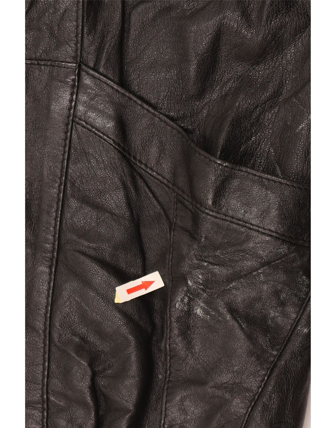 Винтажная женская кожаная куртка оверсайз EU 50 XL, черная