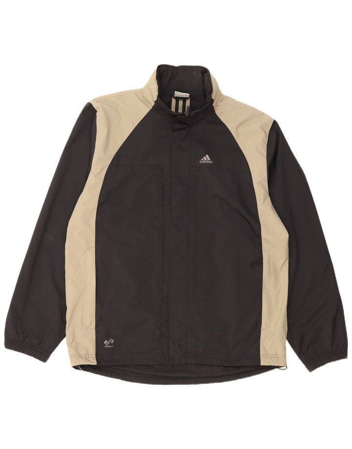 Мужская дождевик ADIDAS с капюшоном UK 38, средний черный, полиэстер с цветными блоками