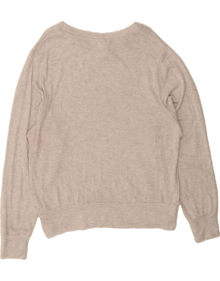 CHAMPION Womens Graphic Boat Neck Jumper Sweater UK 14 Medium Grey Vintage Champion and Second-Hand Champion from Messina Hembry 