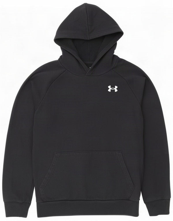 Under Armour Boys Loose Fit Hoodie Jumper 11-12 Years Large Black Cotton