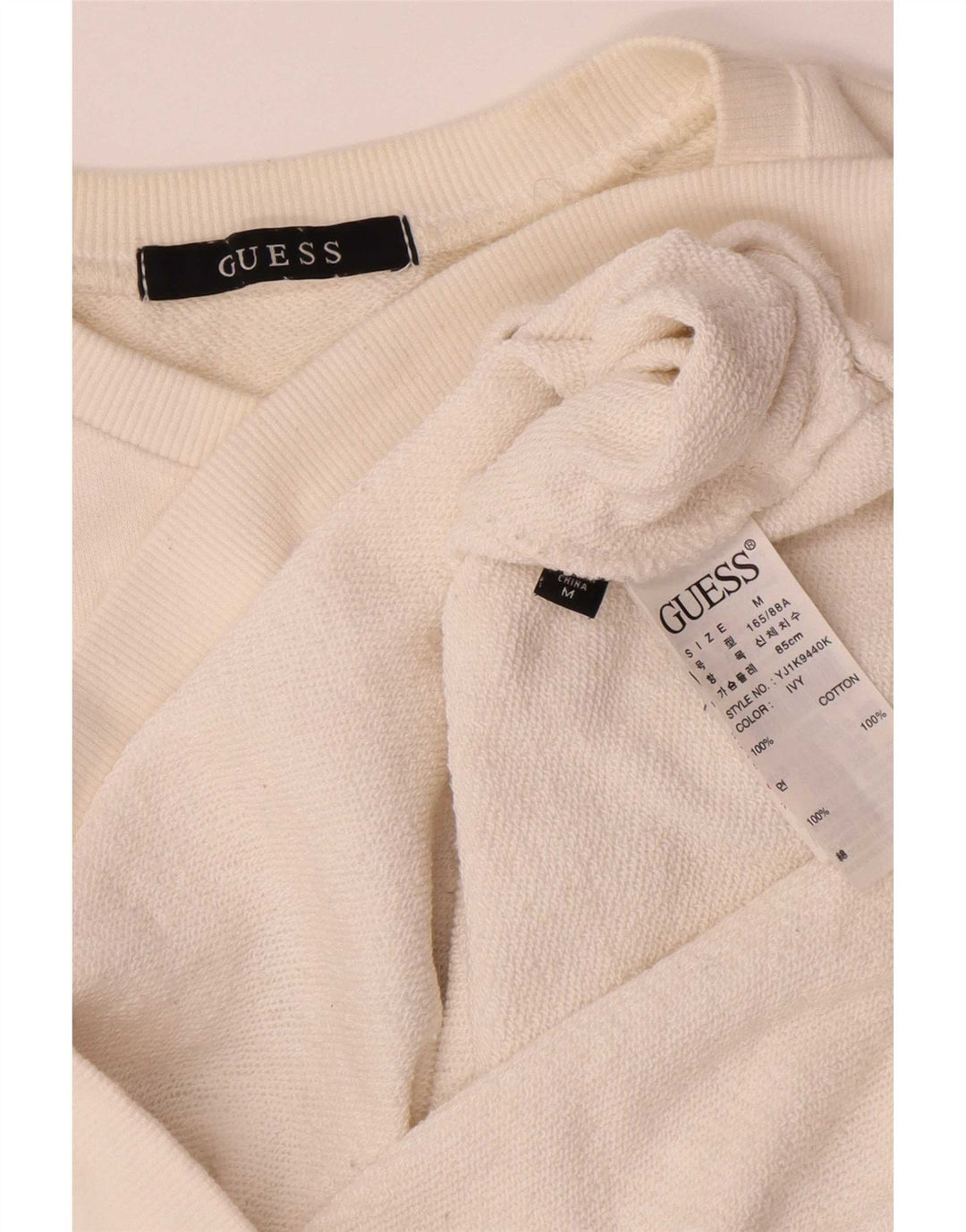 Женский свитер Guess с рисунком UK 14, средний хлопковый белый цвет
