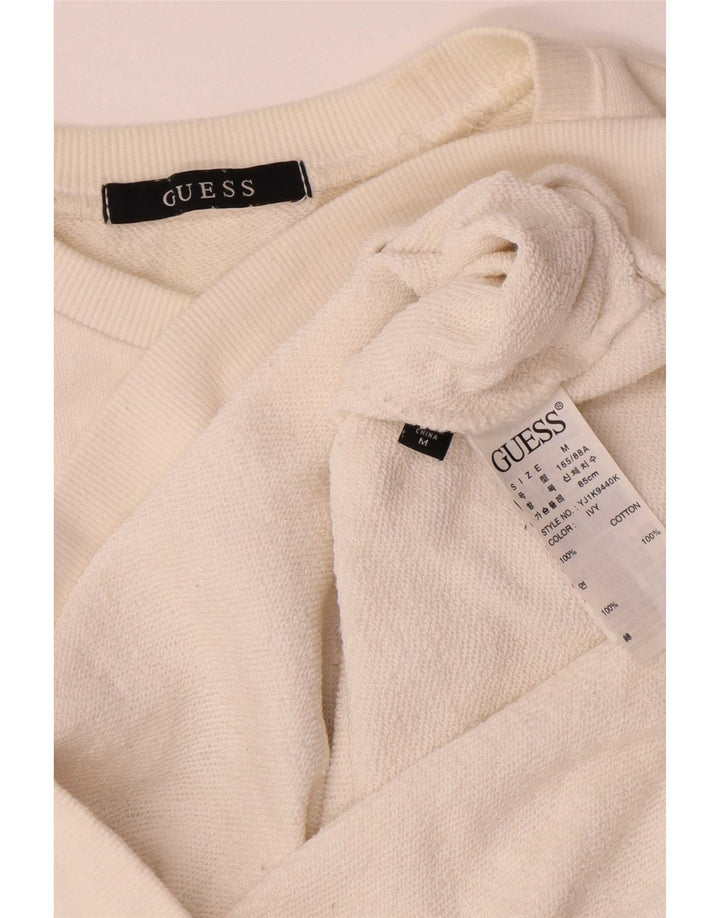 Женский свитер Guess с рисунком UK 14, средний хлопковый белый цвет