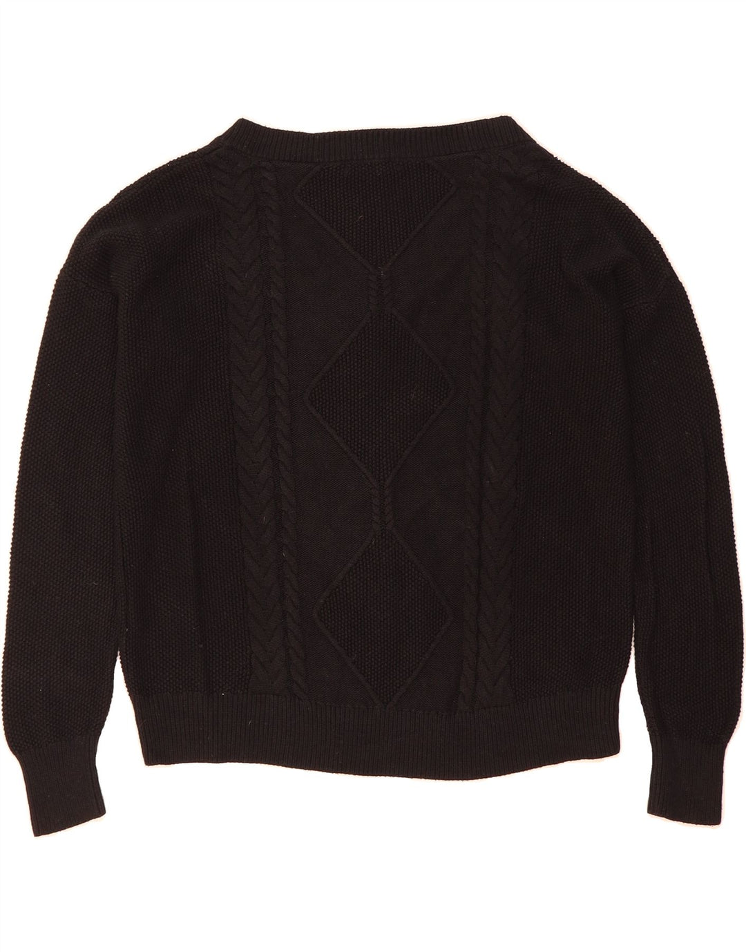 GUESS Womens V-Neck Jumper Sweater UK 14 Medium Black Cotton Vintage Guess and Second-Hand Guess from Messina Hembry 