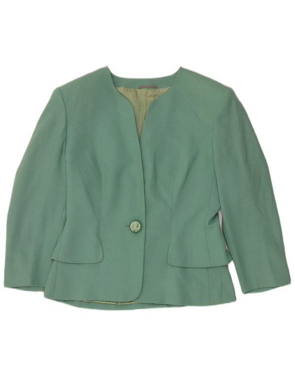 Винтажный женский комплект из 2 предметов с 1 пуговицей, Великобритания, 12, средний W28, зеленый ацетат