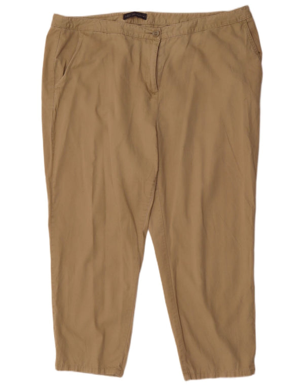 Женские укороченные брюки Marks & Spencer UK 18 XL W38 L24 Бежевый хлопок