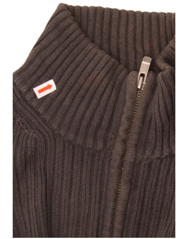 Мужской джемпер с воротником на молнии CALVIN KLEIN, большой серый хлопковый свитер