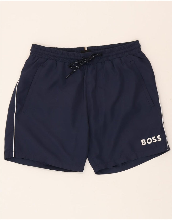 Мужские шорты для плавания Hugo Boss, маленькие, темно-синие