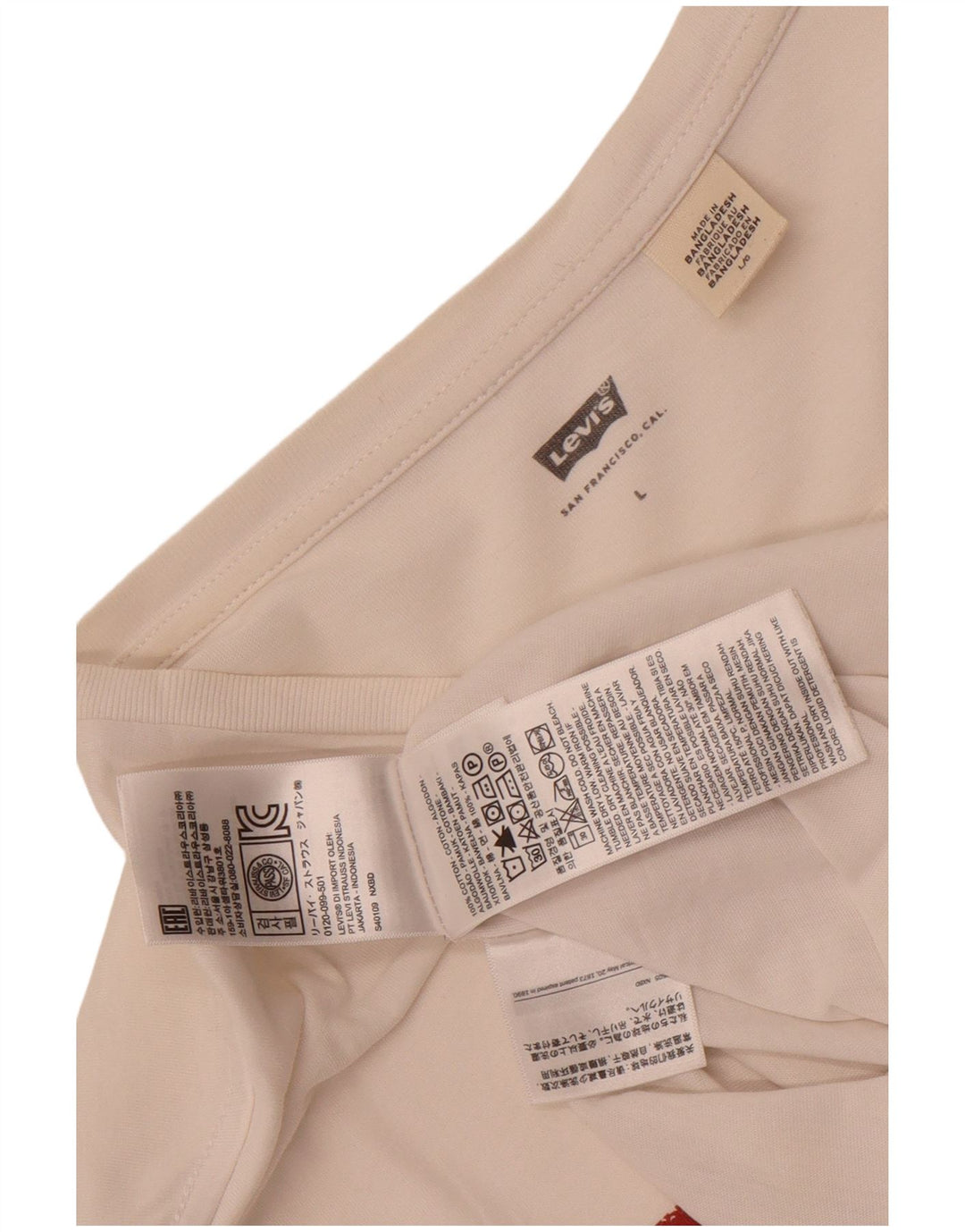 Мужская футболка с рисунком Levi's, большой белый хлопок