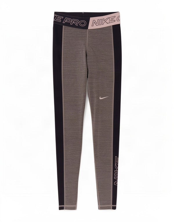 Женские леггинсы с рисунком Nike Dri Fit UK 4 XS, серые, полиэстер с цветными блоками