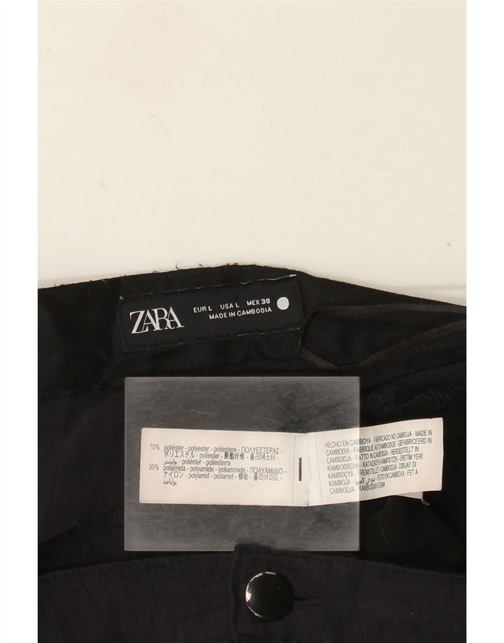 Женские прямые повседневные брюки Zara, большие W34 L30, темно-синий, полиэстер