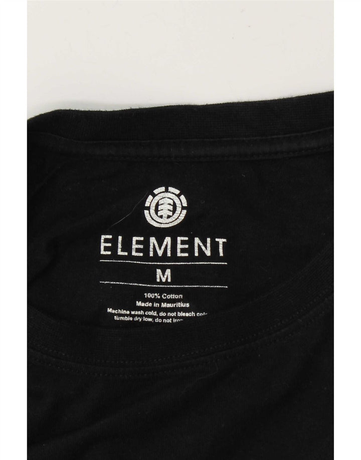 Мужской топ с рисунком Element, средний черный хлопок с длинным рукавом