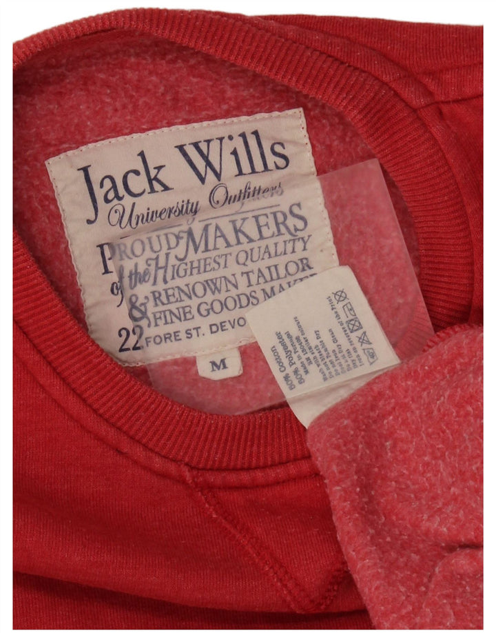 JACK WILLS Мужской свитшот с рисунком, хлопковый джемпер среднего красного цвета