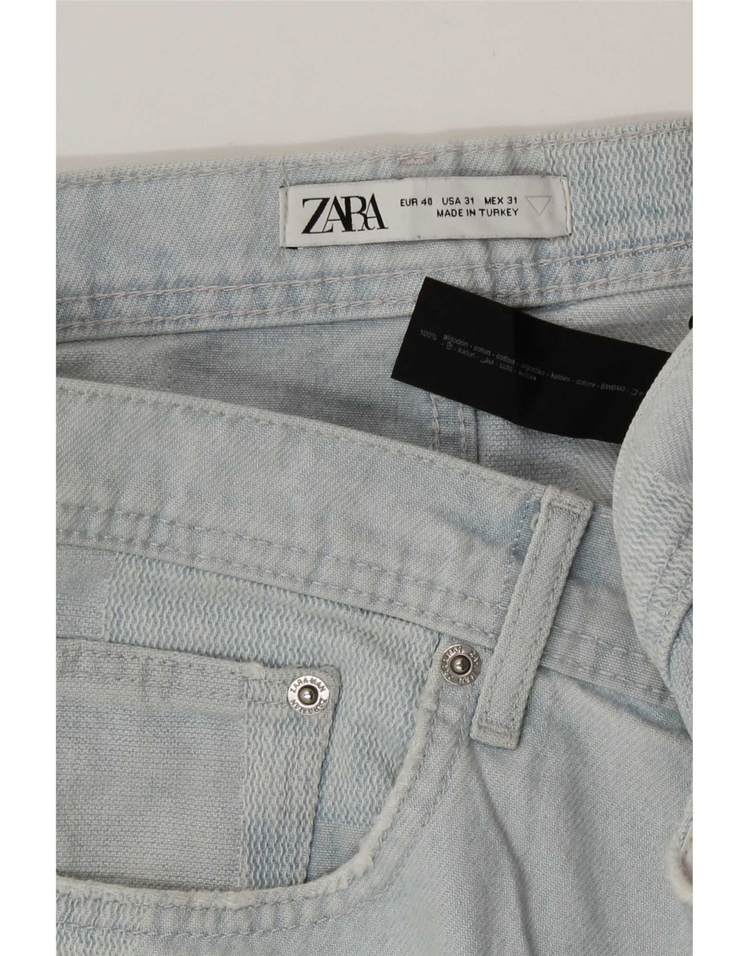 Мужские джинсовые шорты Zara EU 40 Medium W31 Синие в стиле пэчворк, хлопок