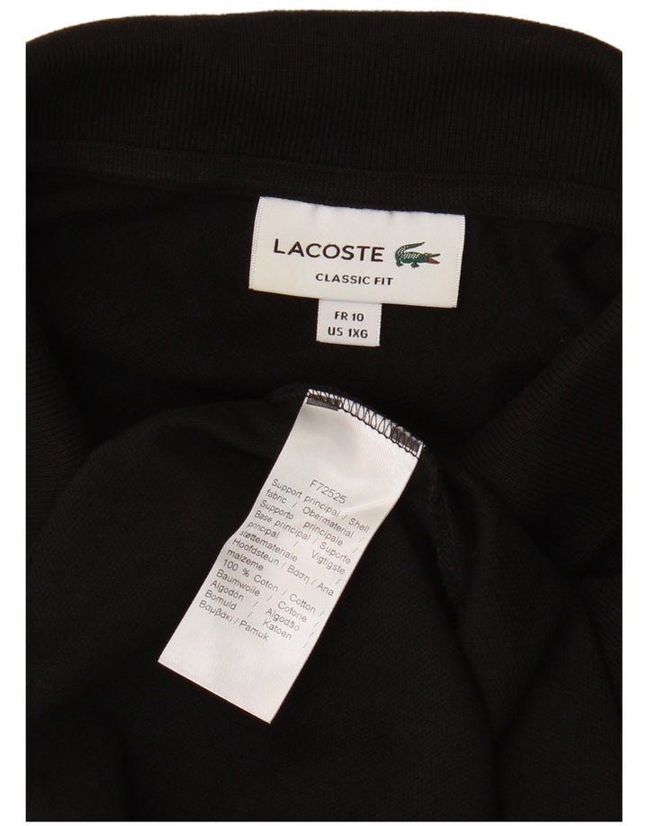 LACOSTE Мужская рубашка-поло классического кроя, размер 10, 5XL, черный хлопок