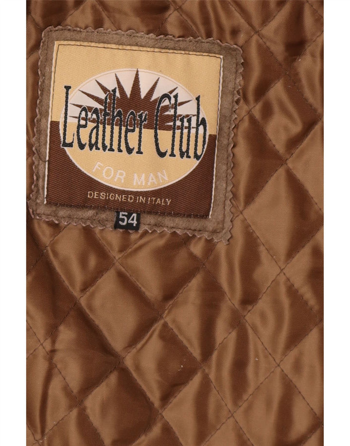Винтажная мужская замшевая куртка IT 54 2XL Коричневая кожаная