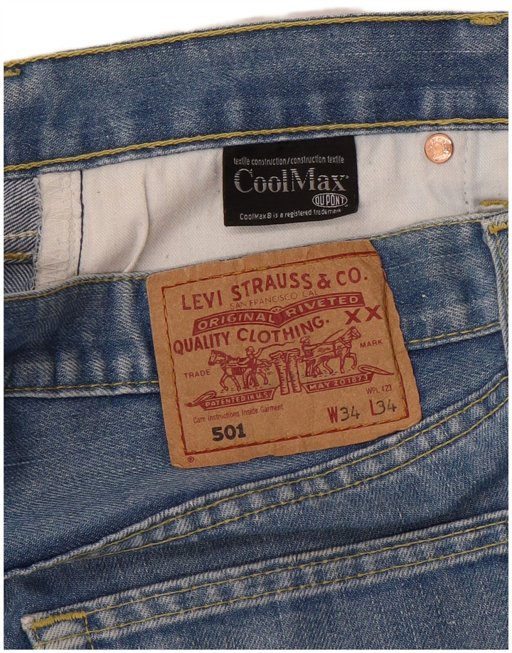 Мужские прямые джинсы LEVI'S 501 W34 L34 синие