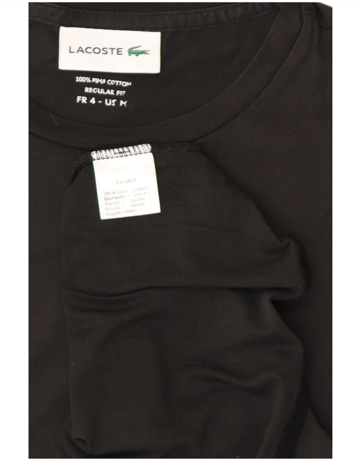 Lacoste Мужская футболка обычного кроя, размер 4, средний черный хлопок