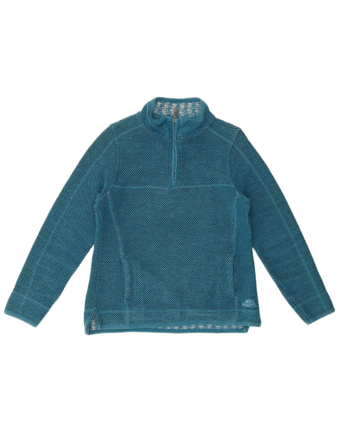 Женский свитер WEIRD FISH с воротником на молнии, хлопковый джемпер, Великобритания 12, средний синий цвет