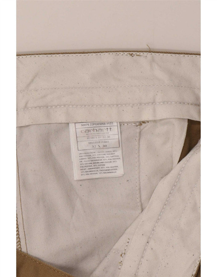 Мужские брюки-чиносы Carhartt W32 L30 бежевого цвета из полиэстера