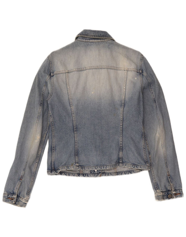 Benetton Womens Denim Jacket UK 12 Medium Blue Cotton
