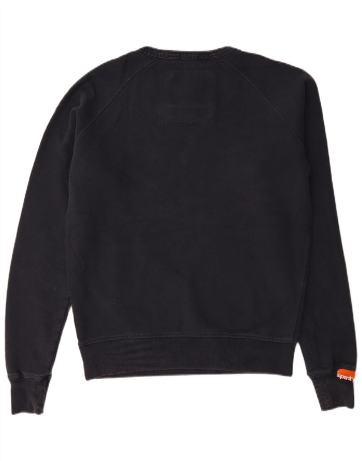 Мужской свитшот с рисунком Superdry, средний темно-синий хлопковый джемпер