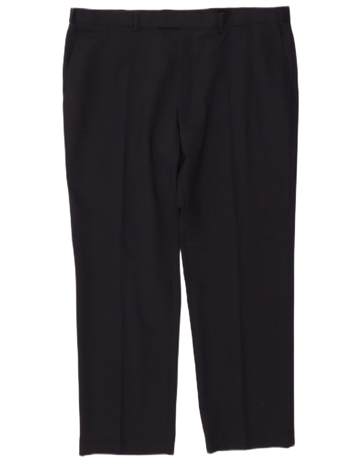 Мужские прямые костюмные брюки MARKS & SPENCER W42 L31 темно-синие