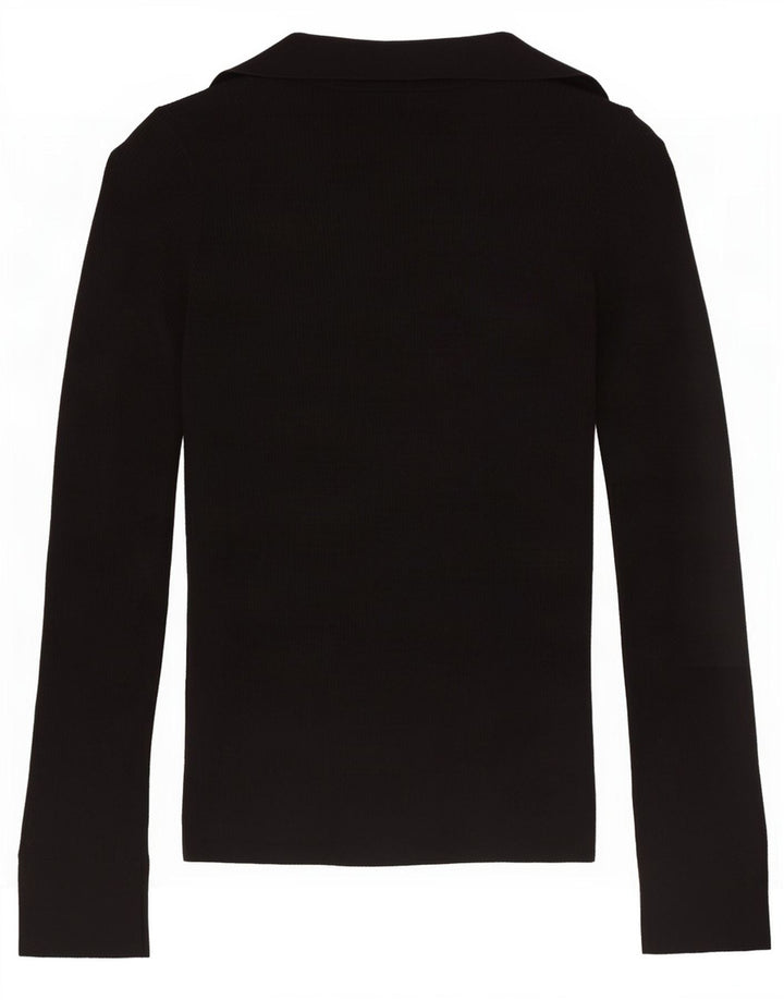 Женский кардиган Massimo Dutti UK 10, маленький черный шерстяной свитер