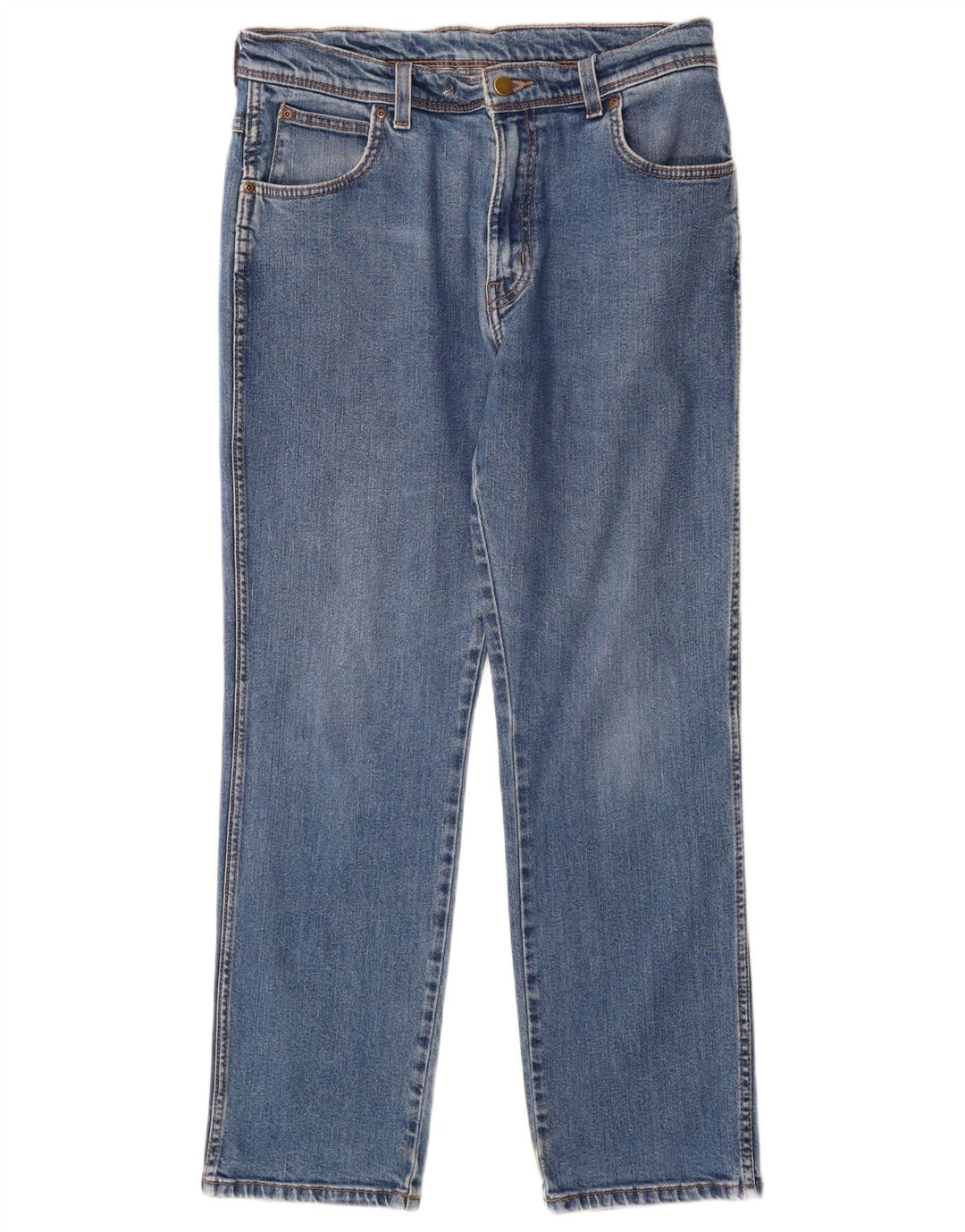 Мужские прямые джинсы WRANGLER стандартного кроя W34 L30, синий хлопок