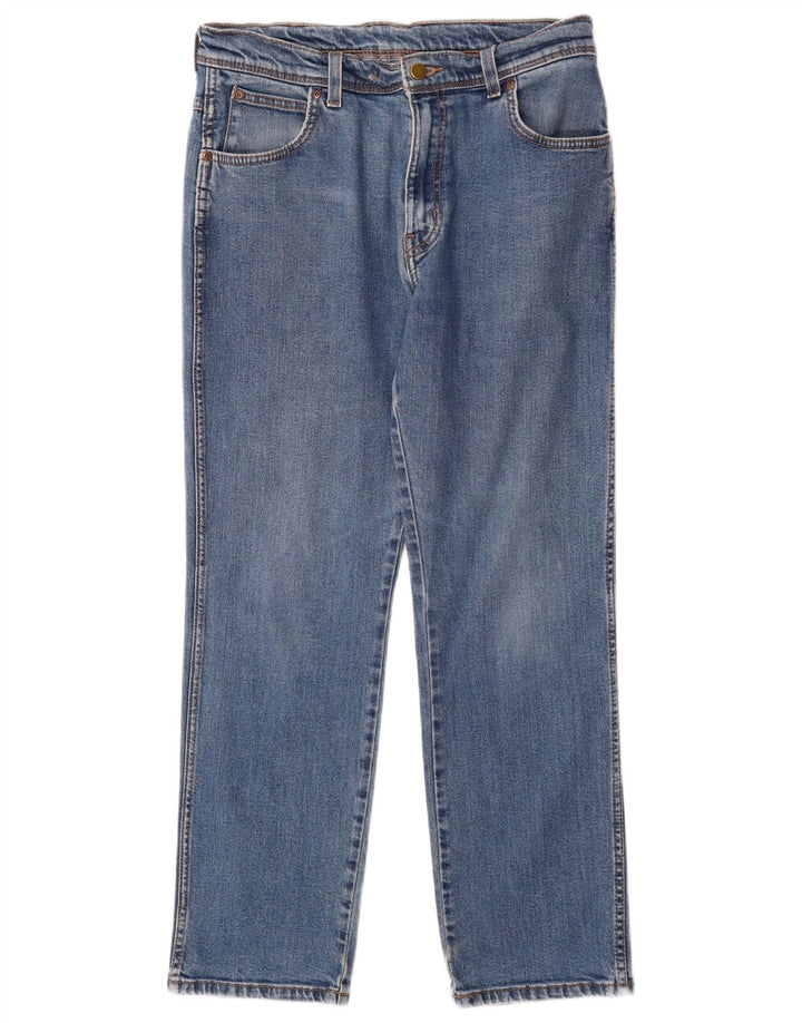 Мужские прямые джинсы WRANGLER стандартного кроя W34 L30, синий хлопок