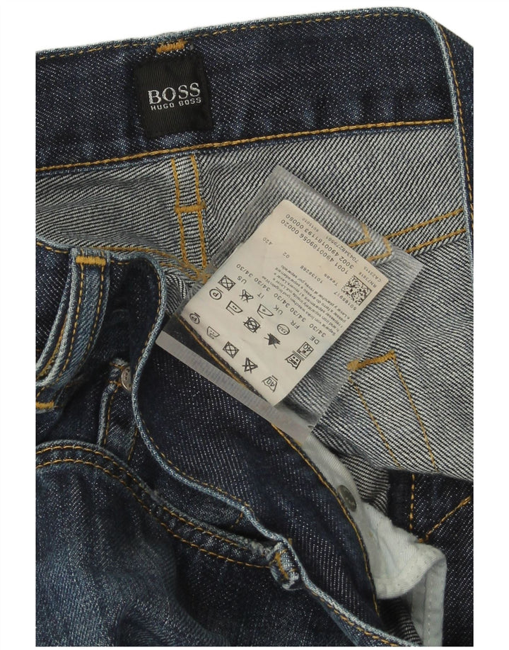Мужские прямые джинсы Hugo Boss W34 L30 синие, хлопок