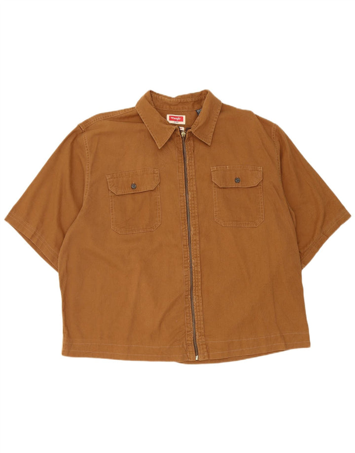 Мужская рубашка с коротким рукавом Wrangler XL, коричневый хлопок
