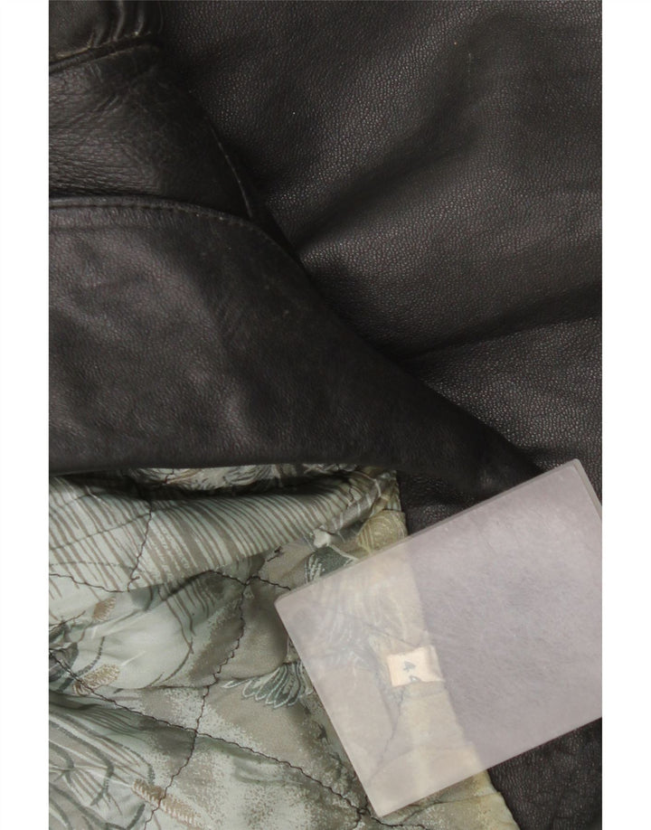 Винтажная мужская кожаная куртка UK 44 2XL черная