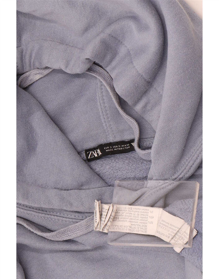 Женский джемпер с капюшоном оверсайз Zara UK 10, маленький синий, полиэстер