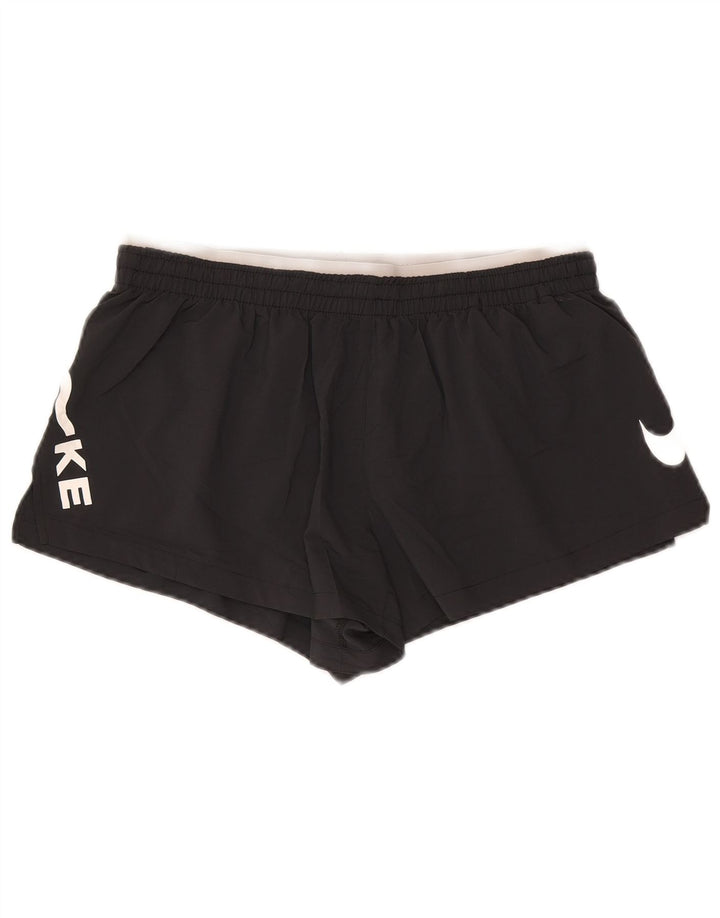Женские спортивные шорты Nike Dri Fit с графическим рисунком UK 12, средний черный полиэстер