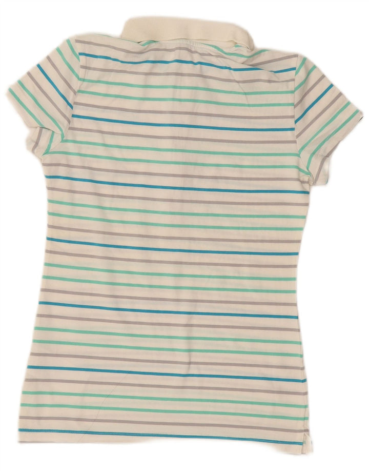 Женская рубашка-поло Nike UK 8/10, маленькая хлопковая полоска белого цвета