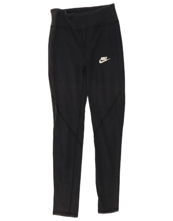 Nike Girls Tight Fit Leggings 13-14 Years XL Navy Blue Cotton