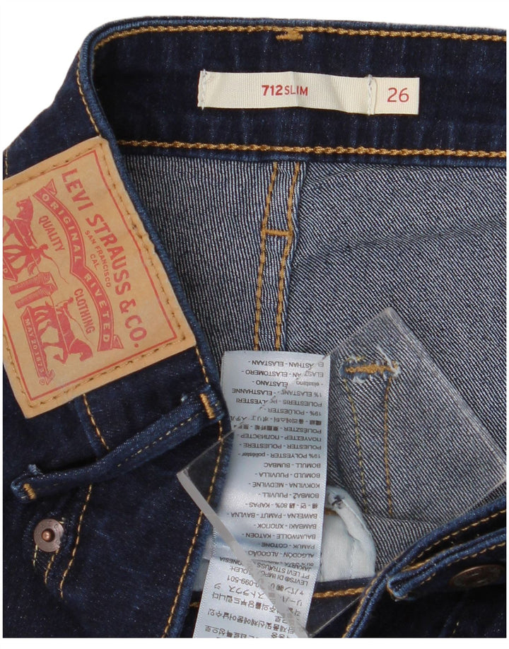 Женские джинсы Levi's 712 Slim W26 L28 Темно-синие, хлопок