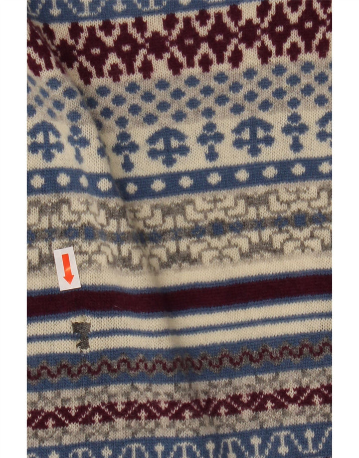 Женский кардиган Benetton UK 14, средний серый, шерсть Fair Isle