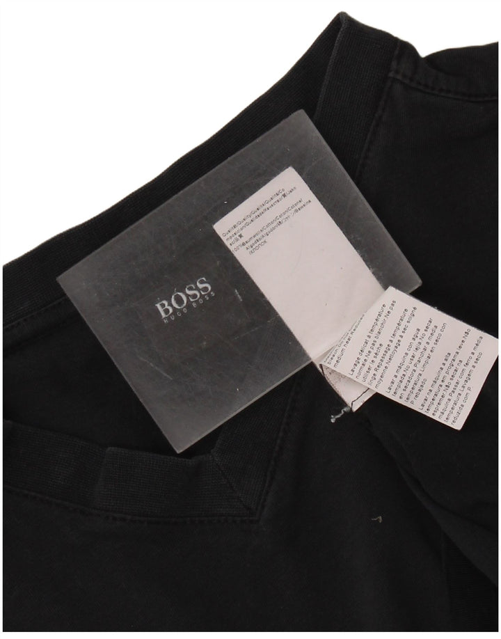 Мужская футболка HUGO BOSS, средний темно-синий хлопок