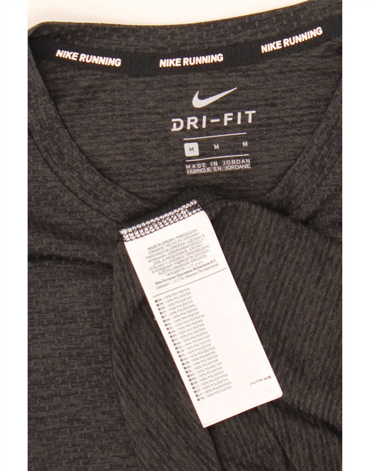 Мужская футболка Nike Dri Fit Верх среднего размера, хаки, полиэстер с цветными блоками