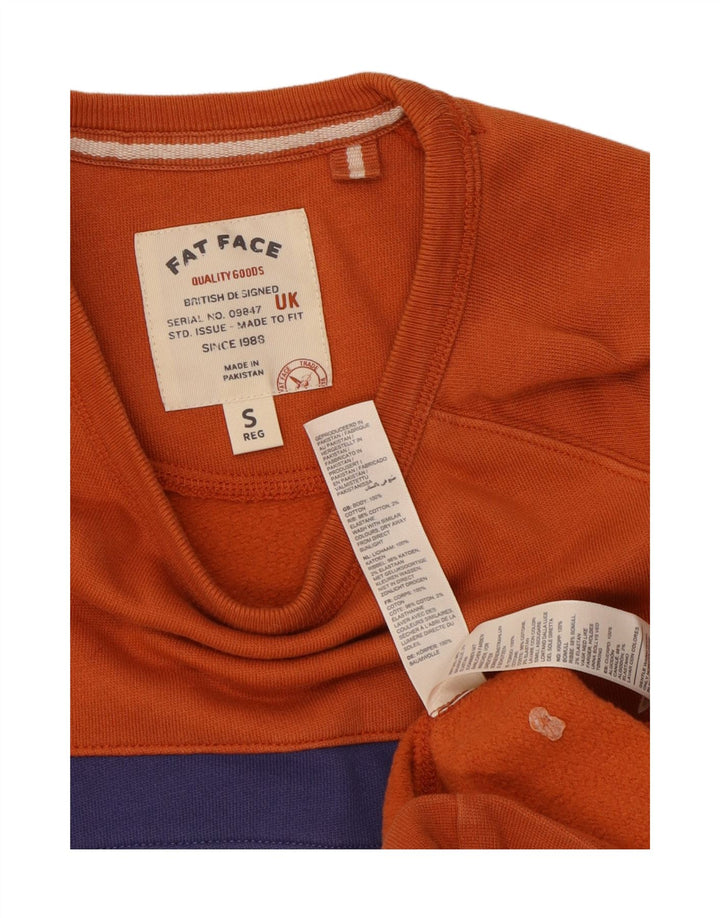 Мужской свитер Fat Face, джемпер, маленький оранжевый, хлопковый с цветными блоками