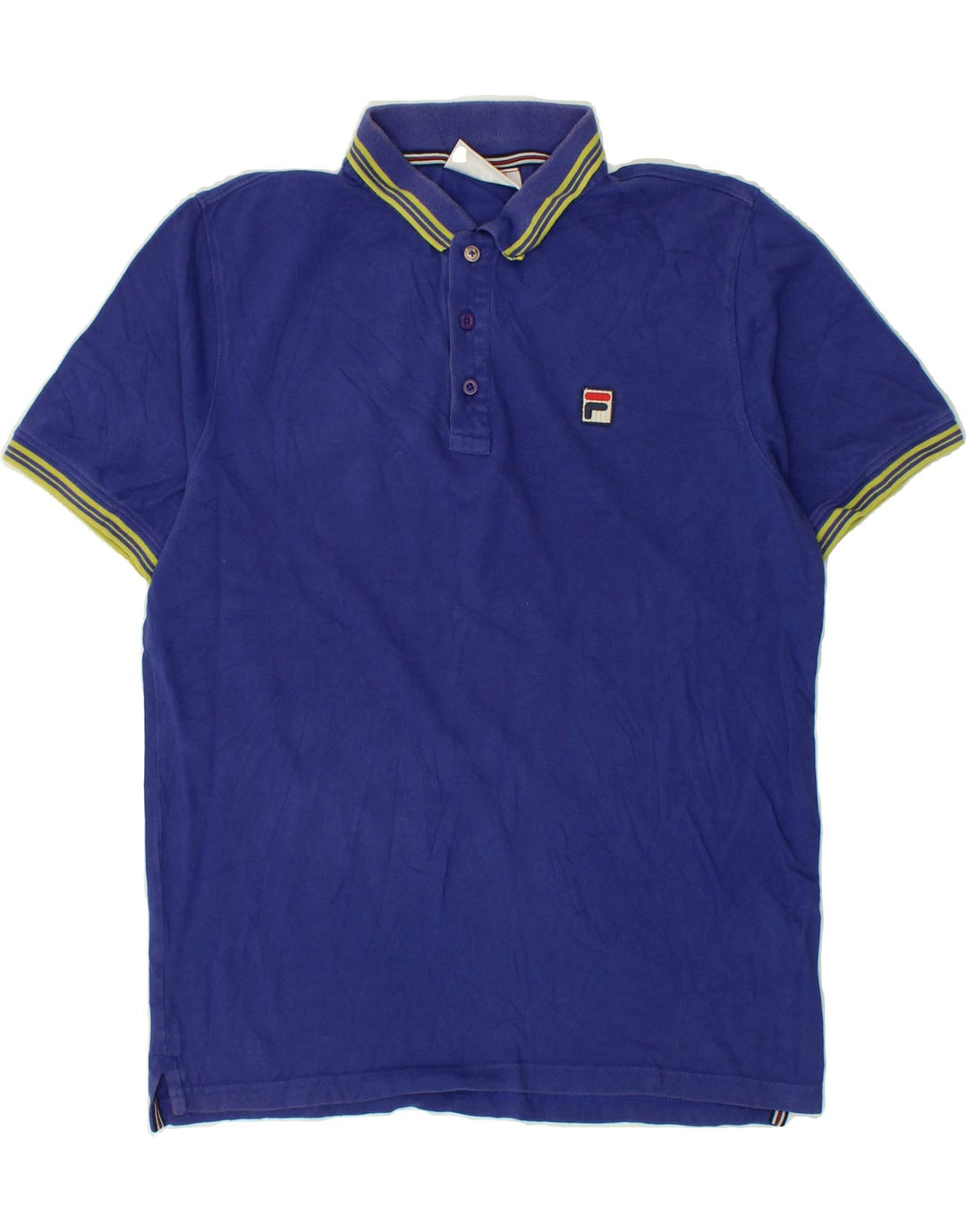 FILA Mens Polo Shirt Medium Blue Cotton Vintage Fila and Second-Hand Fila from Messina Hembry 