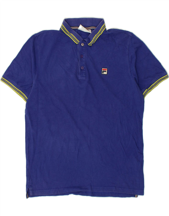 FILA Mens Polo Shirt Medium Blue Cotton Vintage Fila and Second-Hand Fila from Messina Hembry 