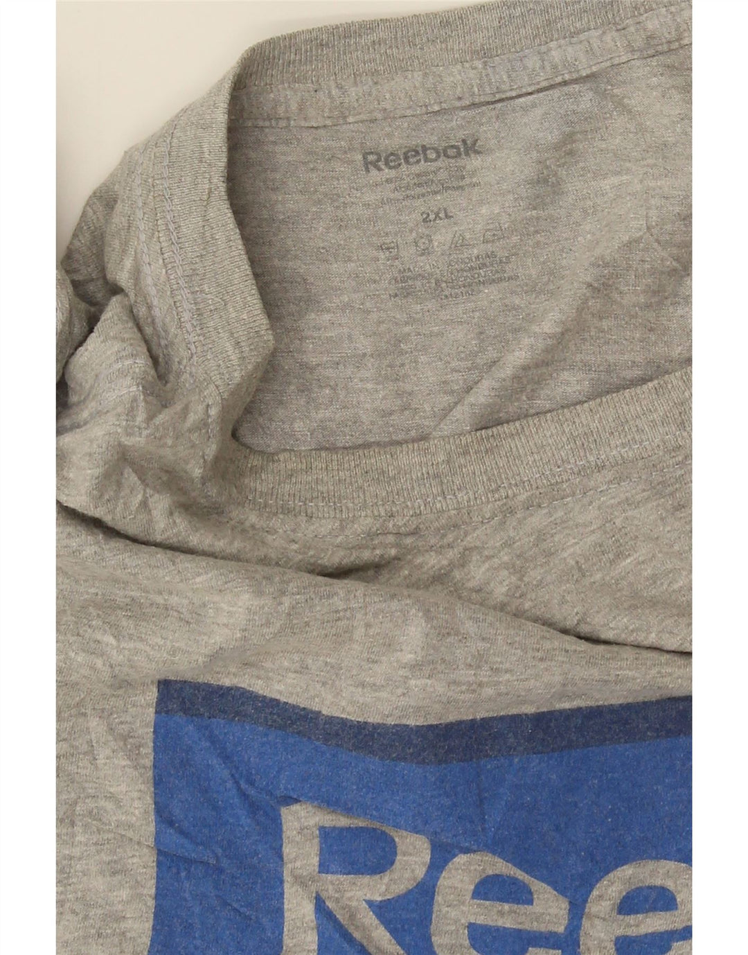 Мужская футболка с рисунком REEBOK 2XL серая в крапинку