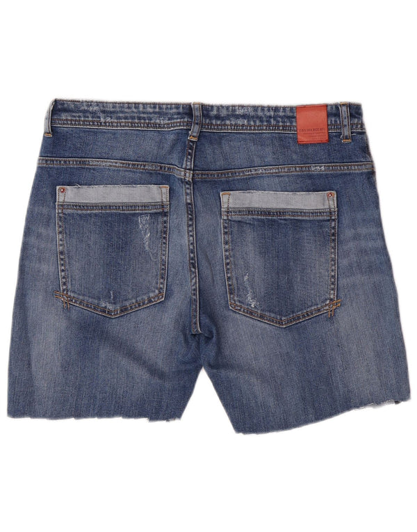 Женские джинсовые шорты Zara EU 40 Medium W30 Синие с цветочным принтом