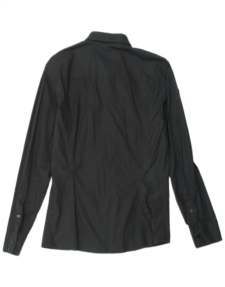 BIKKEMBERGS Мужская рубашка с рисунком, большая черная хлопковая рубашка