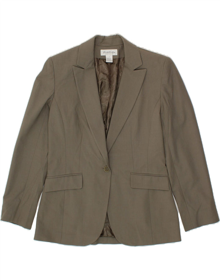 BROOKS BROTHERS Womens 1 Button Blazer Jacket US 8 Medium Grey Wool Vintage Brooks Brothers and Second-Hand Brooks Brothers from Messina Hembry 