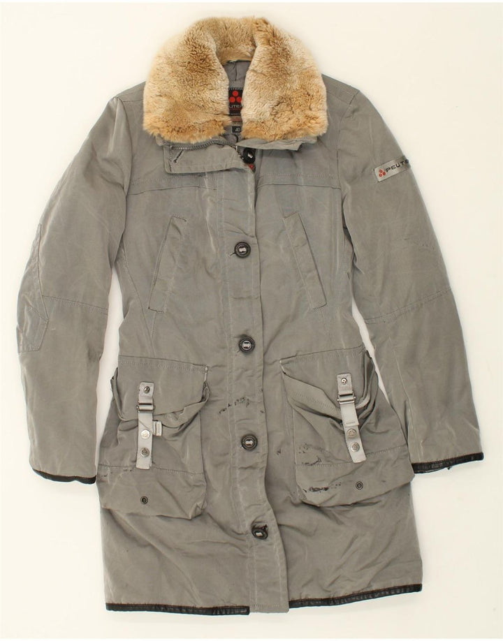 PEUTEREY Womens Padded Coat IT 40 Small Grey | Vintage PEUTEREY | Thrift | Second-Hand PEUTEREY | Used Clothing | Messina Hembry 