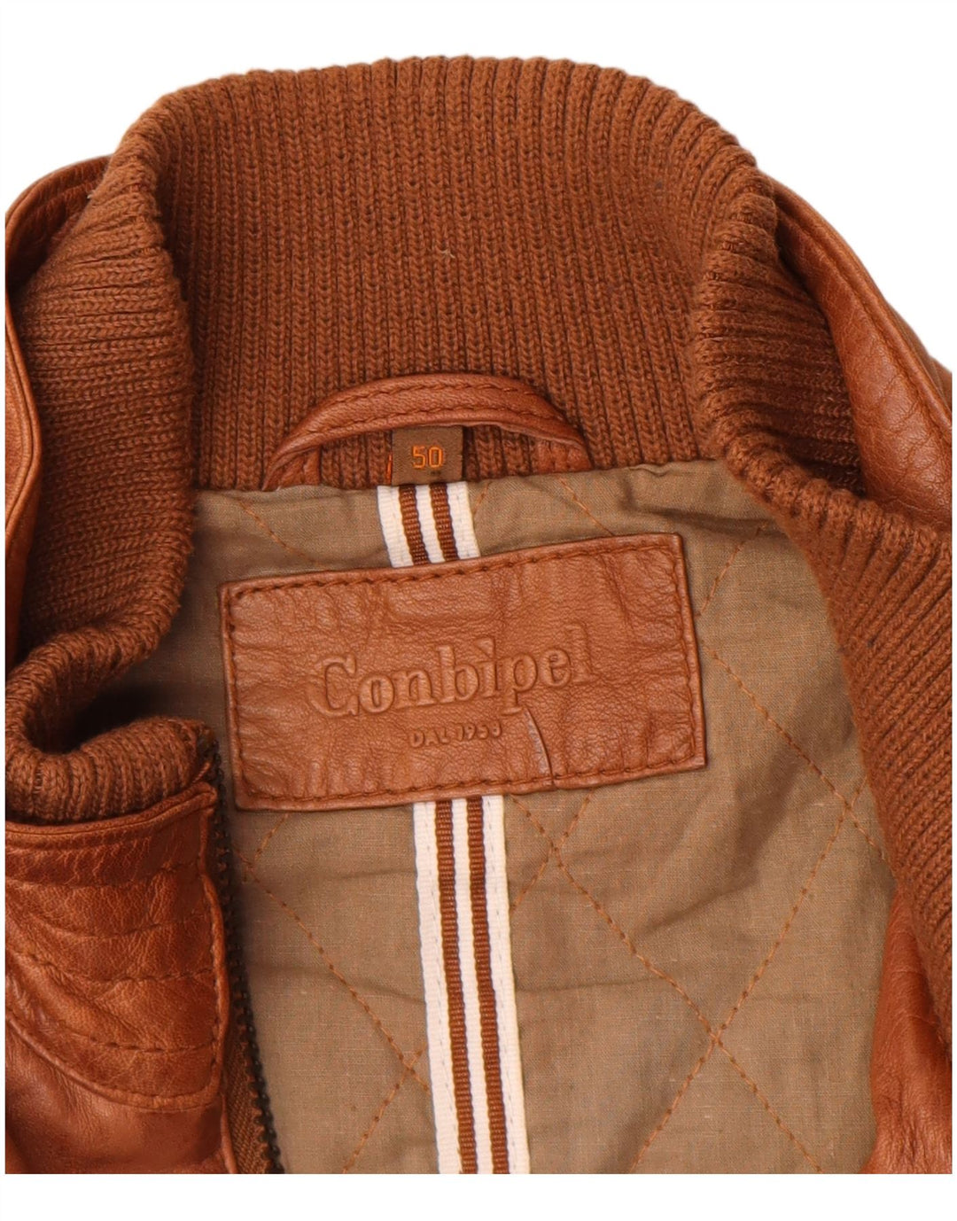 Мужская кожаная куртка Conbipel IT 50, большая коричневая кожа